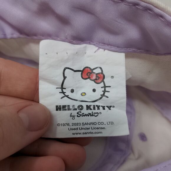 Hello Kitty Sanrio Girl's Strapback Hat White Adjustable Graphic Rainbow 2023 - Picture 7 of 8